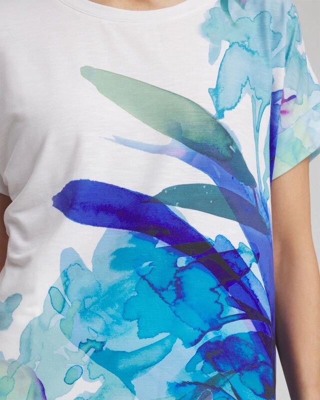 Zenergy Floral Scoop Neck Tee - image 4